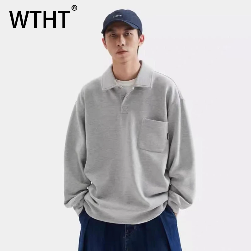 WTHT Trendy Summer Men's Spliced Pocket Solid Color Design Casual Hoodies Fashion Long Sleeves Lapel Loose Top Male 2A0133
WTHT Trendy Summer Men's Spliced Pocket Solid Color Design Casual Hoodies Fashion Long Sleeves Lapel Loose Top Male 2A0133