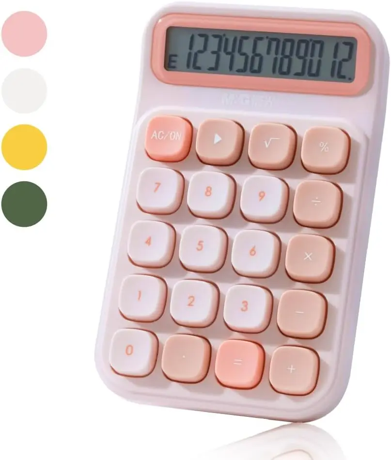 12-Digit Mechanical Keyboard Calculator, Large LCD Display, Big Buttons, Cute Pink, Battery Included
12-Digit Mechanical Keyboard Calculator, Large LCD Display, Big Buttons, Cute Pink, Battery Included