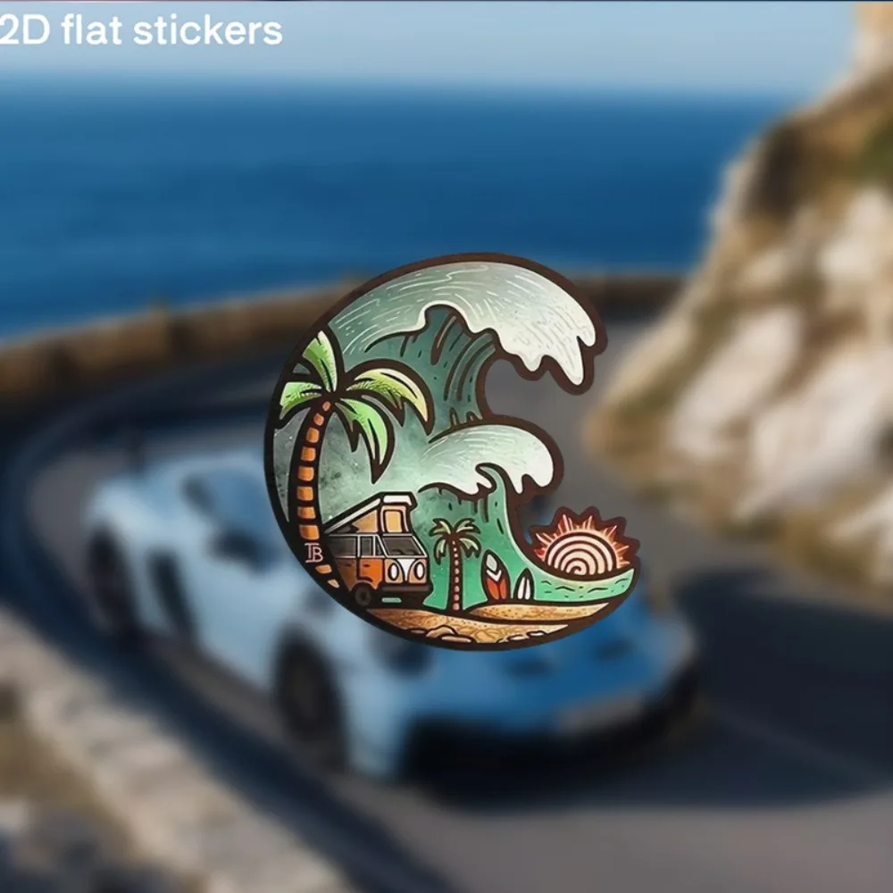 Decorative Stickers Showcasing Ocean Waves Palm Trees And a Vintage Van Great for Cars Projects Suitable Laptops Water
Decorative Stickers Showcasing Ocean Waves Palm Trees And a Vintage Van Great for Cars Projects Suitable Laptops Water