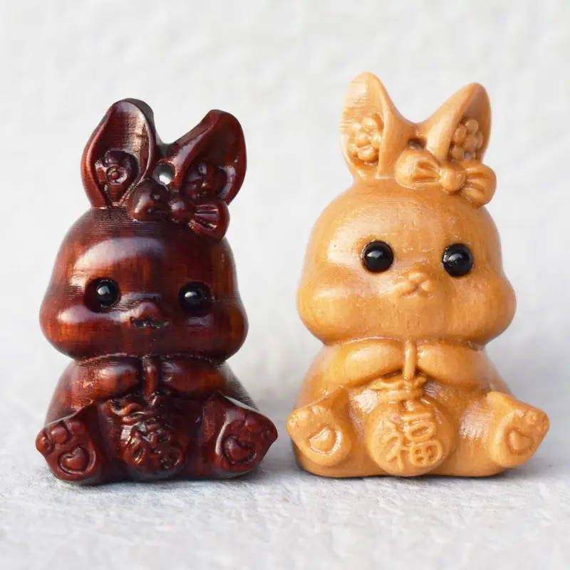 Mini Cute Zodiac Rabbits Pendant 1.25" Wooden Carving Lucky Rabbit Figurine Creative DIY Phone Chain Keychain Accessories Gift
Mini Cute Zodiac Rabbits Pendant 1.25" Wooden Carving Lucky Rabbit Figurine Creative DIY Phone Chain Keychain Accessories Gift