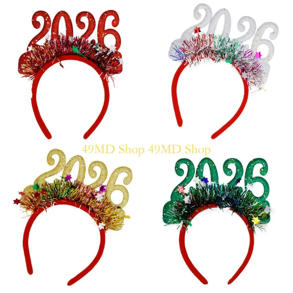 49MD Сверкающие новогодние повязки на голову 2026 со сверкающими цифрами и дизайном гирлянд для праздничных вечеринок
49MD Сверкающие новогодние повязки на голову 2026 со сверкающими цифрами и дизайном гирлянд для праздничных вечеринок