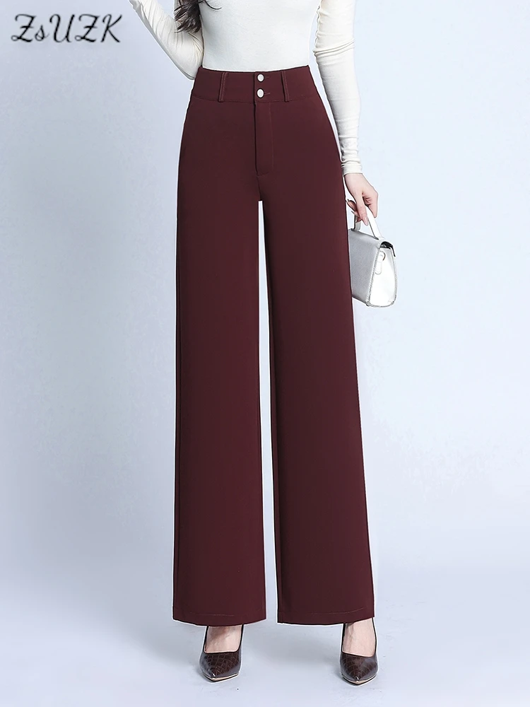 ZUZK New Wed Leg Pants Spring Summer Women Droop High Waist Office Lady Wear Casual Work Wear Pants Straight Pants Black Pants
ZUZK New Wed Leg Pants Spring Summer Women Droop High Waist Office Lady Wear Casual Work Wear Pants Straight Pants Black Pants