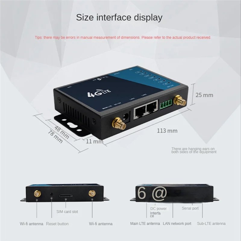 Industrial 4G LTE WiFi Wireless Router with SIM Card Slot Support Wireless to Wired 300Mbps Router LT220-5 EU
Industrial 4G LTE WiFi Wireless Router with SIM Card Slot Support Wireless to Wired 300Mbps Router LT220-5 EU