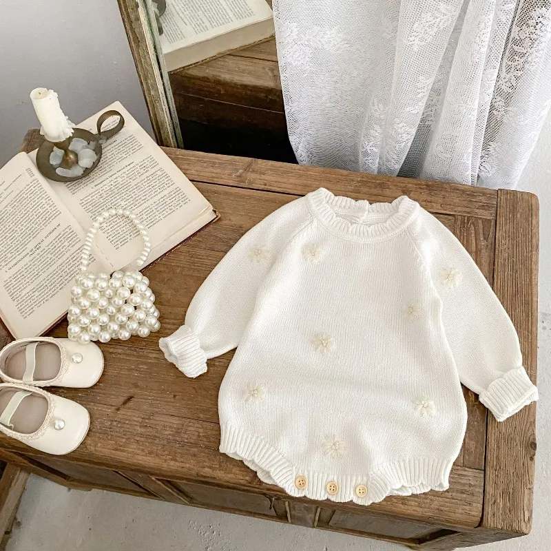 Newborn Baby Romper 2025 New Autumn Korean 0-2 Years Girl Floral Long-sleeve Jumpsuits Toddler Knitting Overalls
Newborn Baby Romper 2025 New Autumn Korean 0-2 Years Girl Floral Long-sleeve Jumpsuits Toddler Knitting Overalls