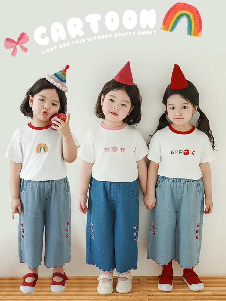 Girl's Cartoon Print Raglan Sleeve Slim T-shirt 2024 Summer Contrasting Color Comfortable Casual Short Sleeved Top Trend
Girl's Cartoon Print Raglan Sleeve Slim T-shirt 2024 Summer Contrasting Color Comfortable Casual Short Sleeved Top Trend