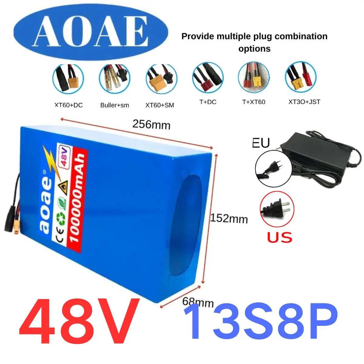 Литиевая аккумуляторная батарея 13S8P 48В 100000мАч (13S8P) для электроскутеров Citycoco, 48В 100Ач, 250Вт-2000Вт, со встроенной BMS 50А
Литиевая аккумуляторная батарея 13S8P 48В 100000мАч (13S8P) для электроскутеров Citycoco, 48В 100Ач, 250Вт-2000Вт, со встроенной BMS 50А