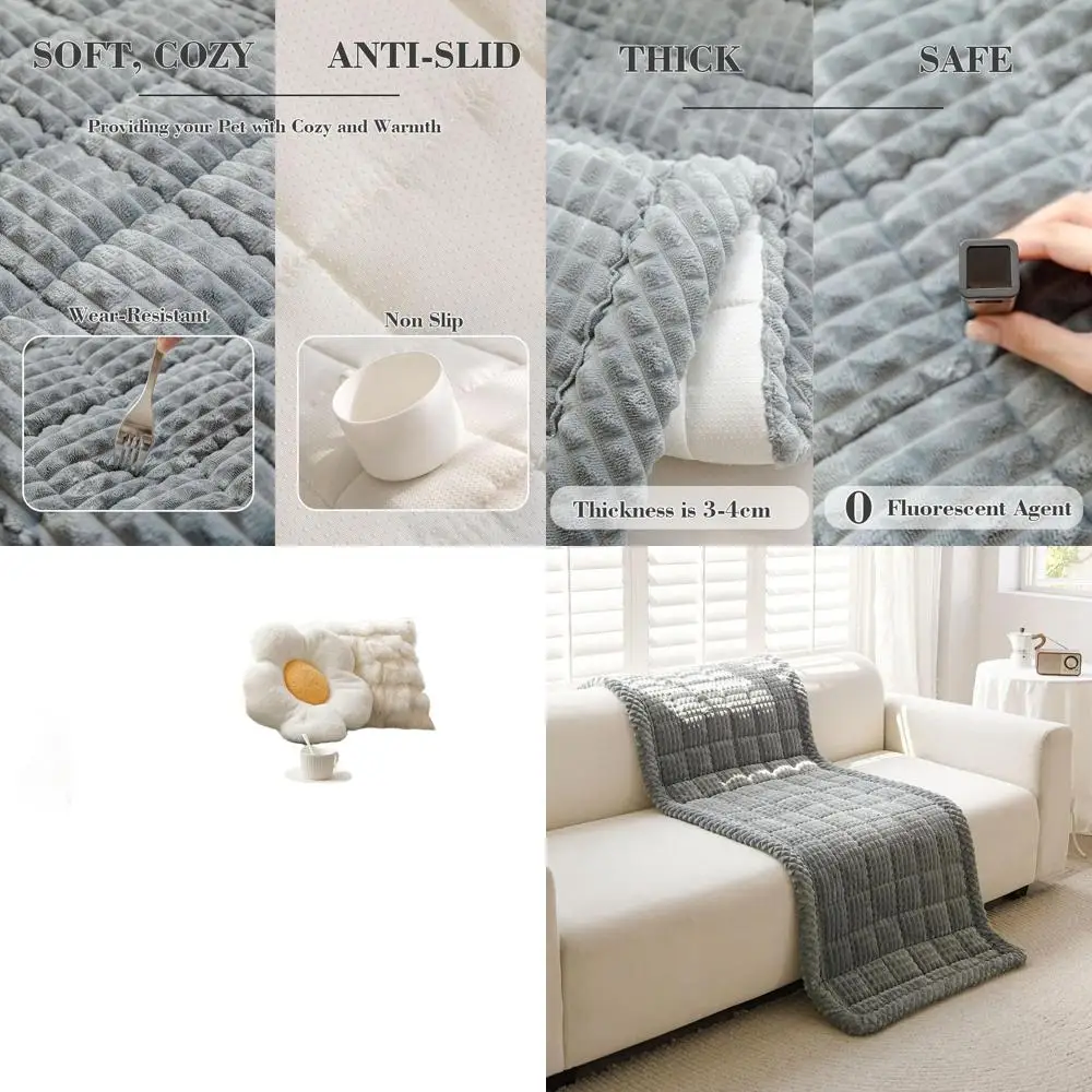 Washable, Non-Slip 3-Cushion Dog Sofa Cover, Fuzzy Pet-Friendly Couch Cover (Blue Gray, 27.6 x 82.7)
Washable, Non-Slip 3-Cushion Dog Sofa Cover, Fuzzy Pet-Friendly Couch Cover (Blue Gray, 27.6 x 82.7)