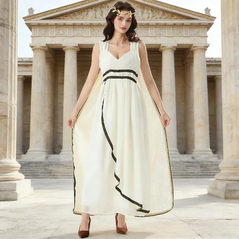 Halloween Ancient Greek Goddess Cosplay Costume Egyptian Dress Cape Headwear Suit for Women Carnival Party Roleplay Fancy Outfit
Halloween Ancient Greek Goddess Cosplay Costume Egyptian Dress Cape Headwear Suit for Women Carnival Party Roleplay Fancy Outfit