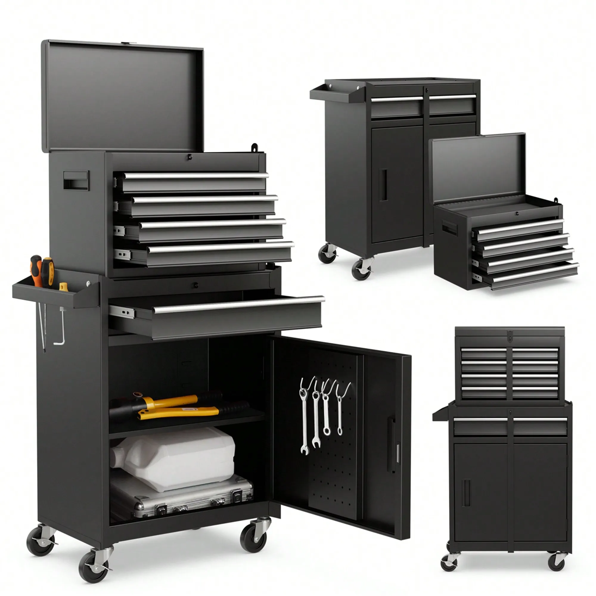 Tool Chest & Cabinet With 5 Sliding Drawers Rolling Garage Organizer
Tool Chest & Cabinet With 5 Sliding Drawers Rolling Garage Organizer