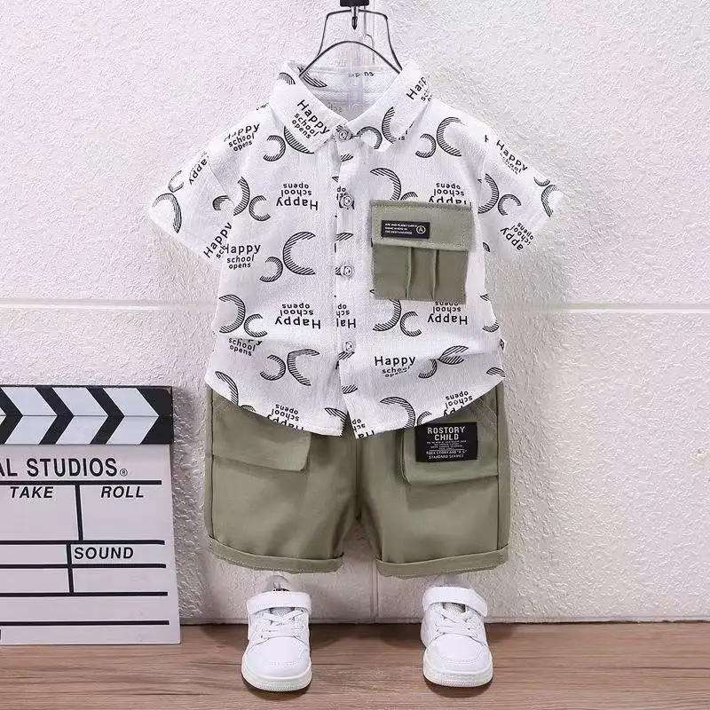 Boys' Summer Short sleeved English Shirt 2025 New Fashionable Two piece Set for Boys' Children's Clothing Kids Outfits
Boys' Summer Short sleeved English Shirt 2025 New Fashionable Two piece Set for Boys' Children's Clothing Kids Outfits