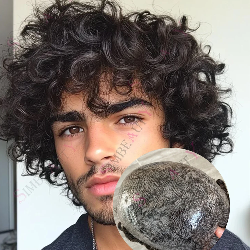 25mm Curly Dark Brown Black Wig Full Thin Skin Base Grey Human Hair Men's Toupee Super Durable Prosthes Natural Frontline System
25mm Curly Dark Brown Black Wig Full Thin Skin Base Grey Human Hair Men's Toupee Super Durable Prosthes Natural Frontline System