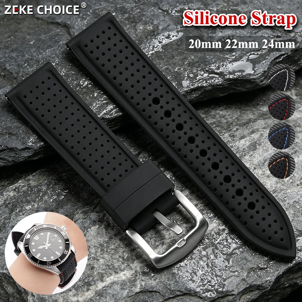 Stitching Sprot Silicone Watch Strap for Omega Quick Release Breathable Watchband Men's Waterpprrof Rubber Replacement Bracelet
Stitching Sprot Silicone Watch Strap for Omega Quick Release Breathable Watchband Men's Waterpprrof Rubber Replacement Bracelet