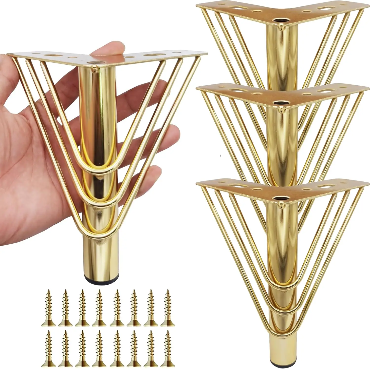 Gold Metal Furniture Legs, 4/6/8/10 Inch, 4Pcs Rust Resistant Anti-Slip Feet for Sofa, Cabinet, Dresser & Couch
Gold Metal Furniture Legs, 4/6/8/10 Inch, 4Pcs Rust Resistant Anti-Slip Feet for Sofa, Cabinet, Dresser & Couch