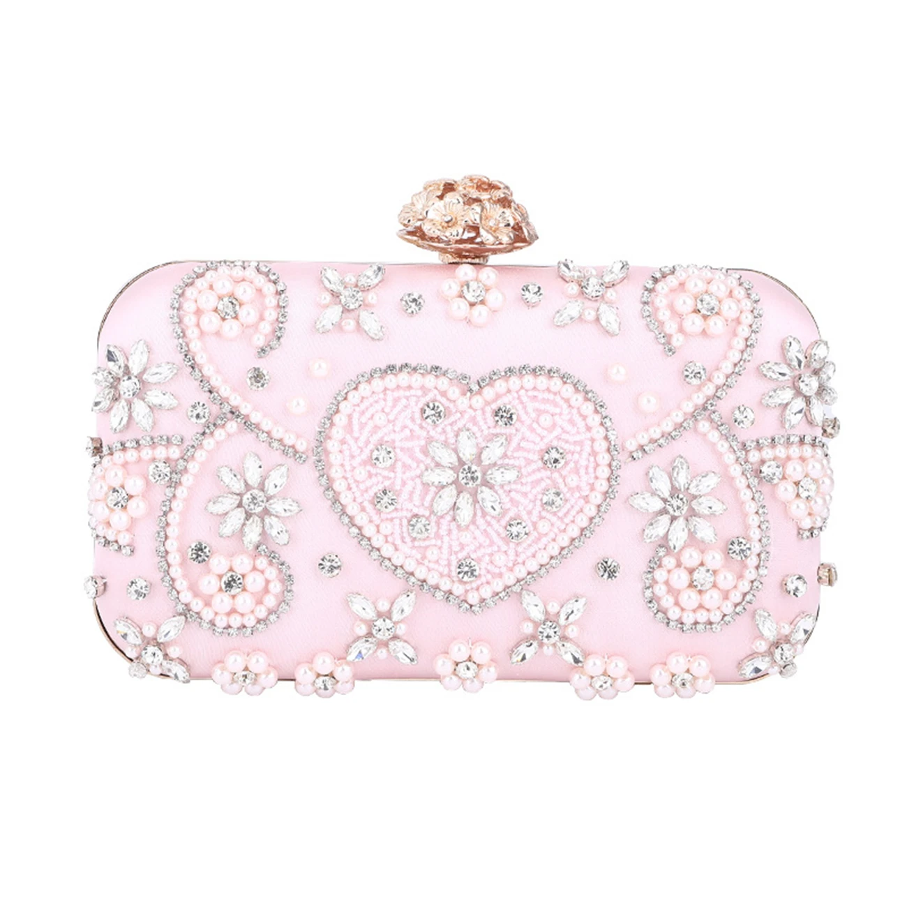 Wedding Party Rhinestone shoulder bag rose clasp crystal clutch cute pink Purses for lady's Evening Handbags
Wedding Party Rhinestone shoulder bag rose clasp crystal clutch cute pink Purses for lady's Evening Handbags