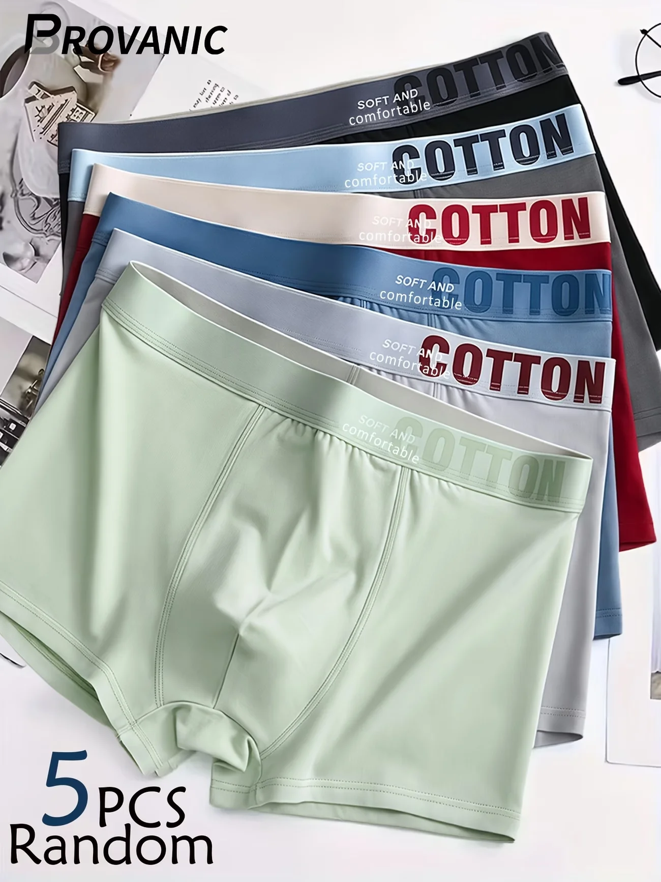 5pcs Random Set of Men's Boxer Briefs, Solid Color Cotton Boxer Briefs
5pcs Random Set of Men's Boxer Briefs, Solid Color Cotton Boxer Briefs