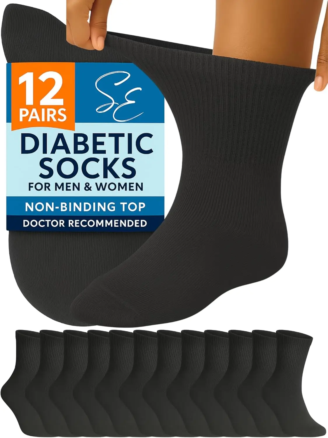 Diabetic Socks for Men & Women – 12 Pairs of Non-Binding Moisture-Wicking Neuropathy Socks – Ankle Length
Diabetic Socks for Men & Women – 12 Pairs of Non-Binding Moisture-Wicking Neuropathy Socks – Ankle Length
