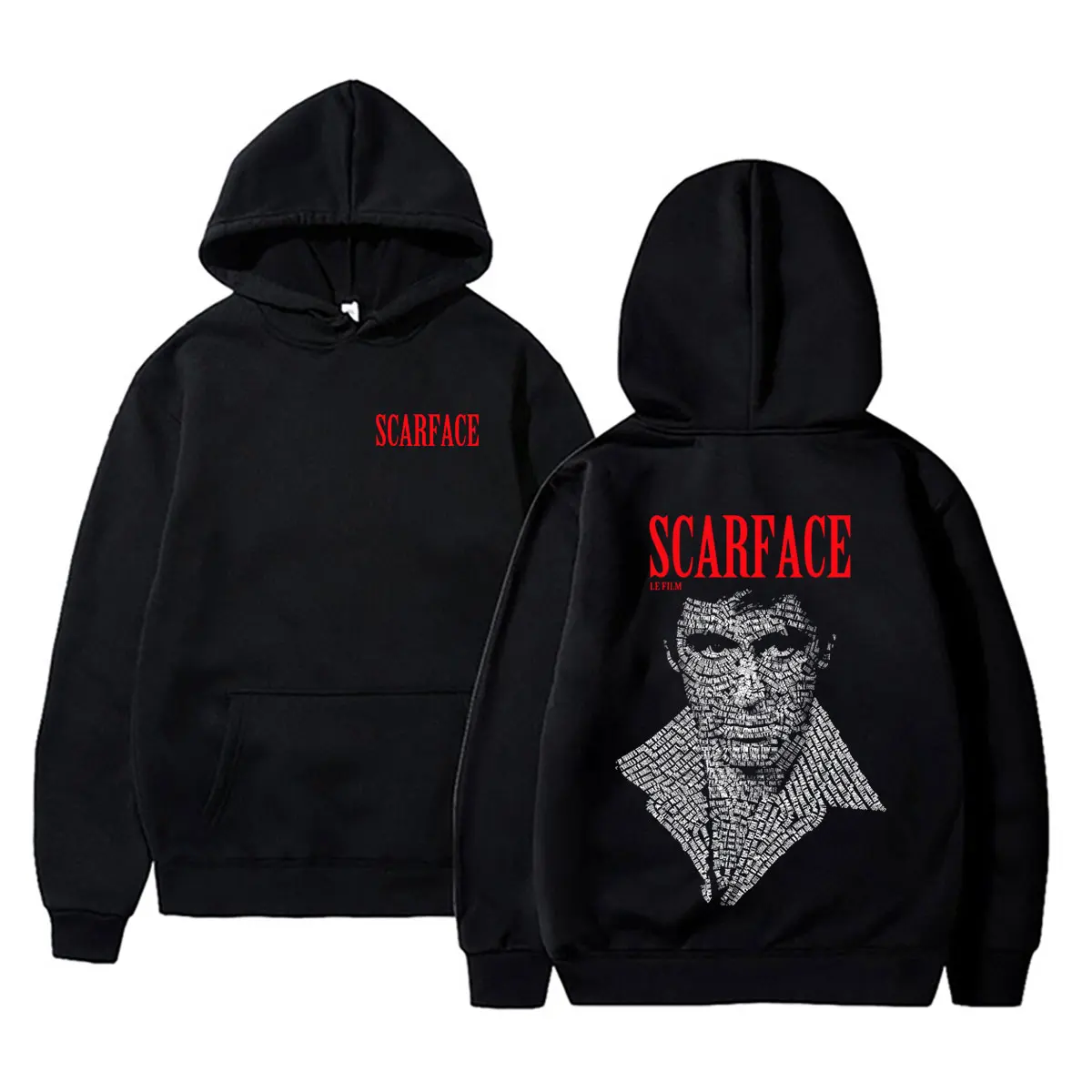 90s Classic Gangsters Movie Scarface Tony Montana Al Pacino Face Graphic Hoodie Men's Women Vintage Oversized Pullover Hoodies
90s Classic Gangsters Movie Scarface Tony Montana Al Pacino Face Graphic Hoodie Men's Women Vintage Oversized Pullover Hoodies