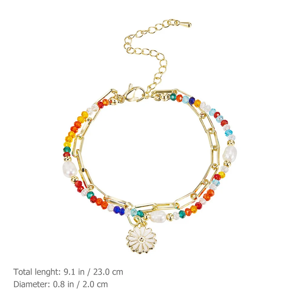 Flower Charm Beaded Bracelet for Women Adjustable Fashion Jewelry Anklet Gift for Her Valentine Mother's Day Present
Flower Charm Beaded Bracelet for Women Adjustable Fashion Jewelry Anklet Gift for Her Valentine Mother's Day Present