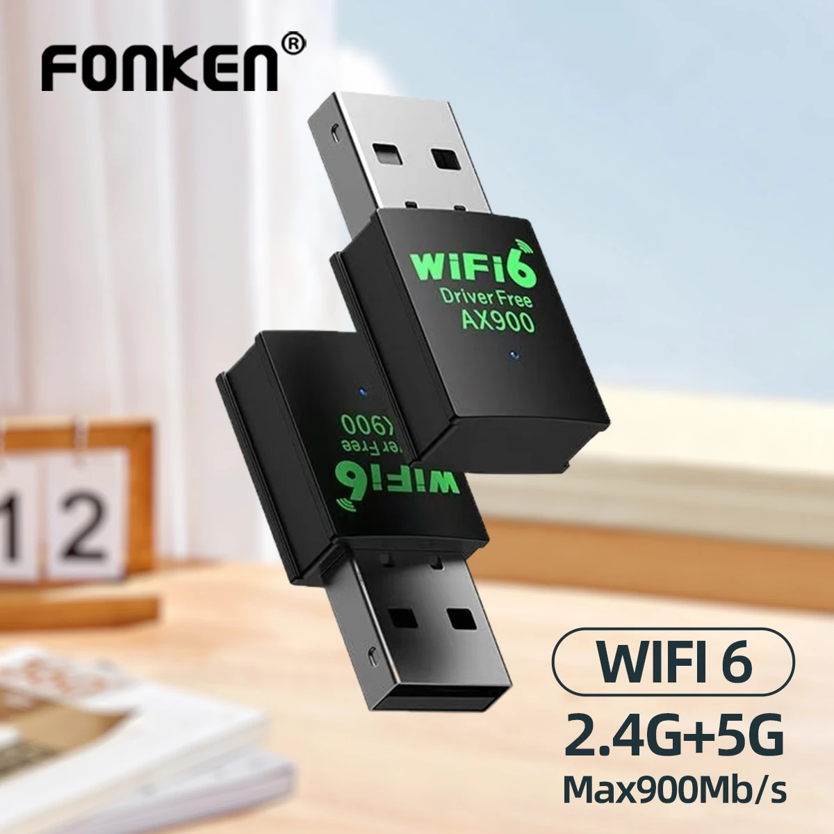 AX900Mbps WiFi 6 Adapter Dual Band 5/2.4Ghz Wireless Network External USB Wi-Fi Receiver for Laptop/PC/with Windows 10/11
AX900Mbps WiFi 6 Adapter Dual Band 5/2.4Ghz Wireless Network External USB Wi-Fi Receiver for Laptop/PC/with Windows 10/11