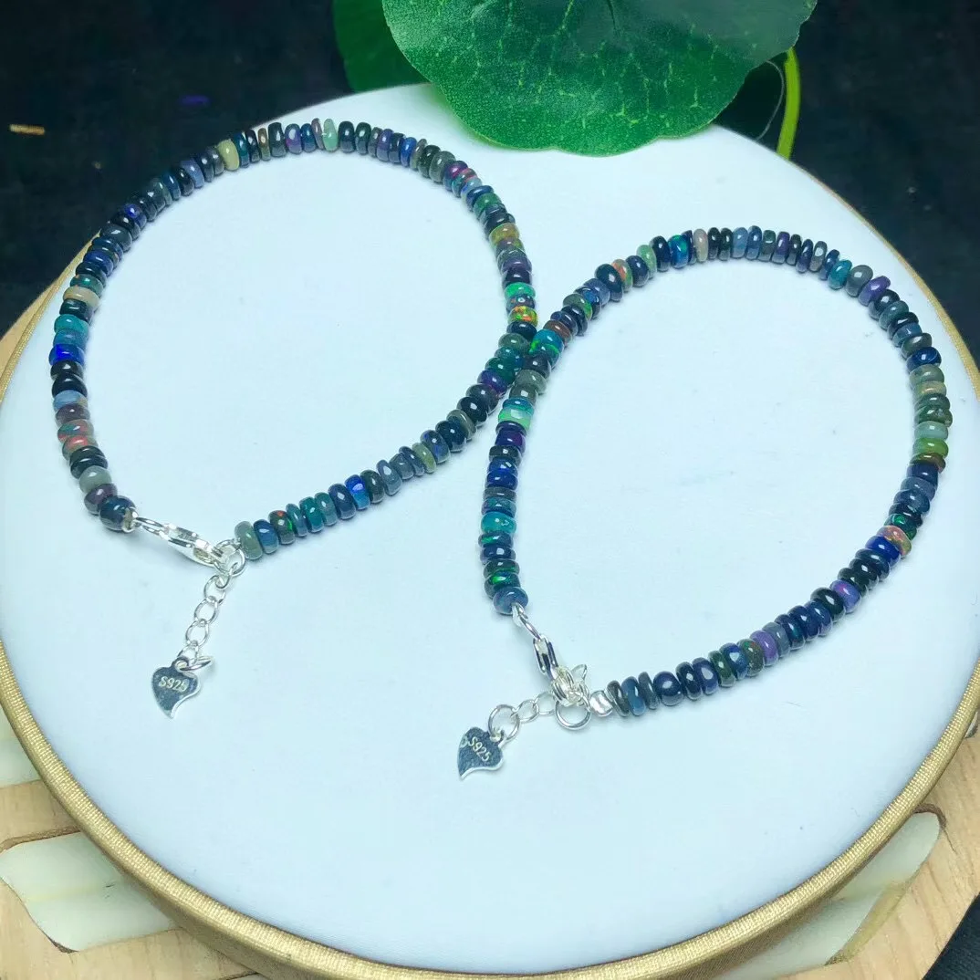 1 Pc Fengbaowu Natural Black Opal Chain Bracelet Heishi Beads 925 Sterling Silver Fashion Jewelry Gift For Women
1 Pc Fengbaowu Natural Black Opal Chain Bracelet Heishi Beads 925 Sterling Silver Fashion Jewelry Gift For Women