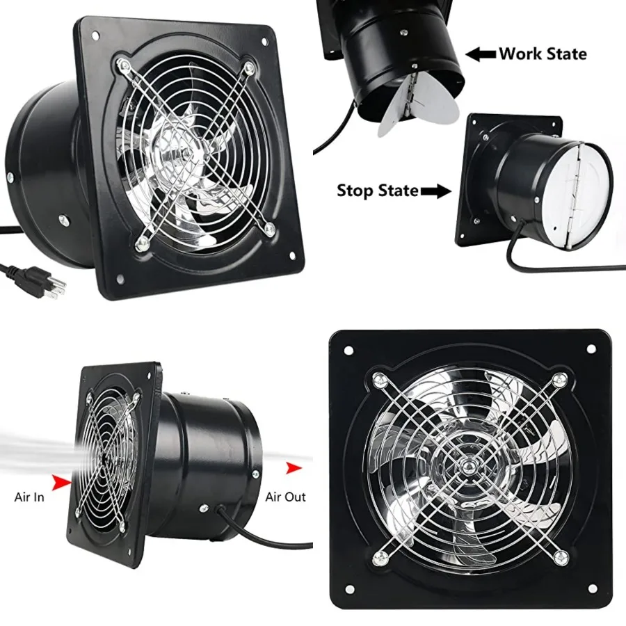 Exhaust Fan with Plug, 8 inch 735CFM Through-the-Wall Extractor Exhaust with Light Weight Pure Copper Motor, Ventilation Fan fo
Exhaust Fan with Plug, 8 inch 735CFM Through-the-Wall Extractor Exhaust with Light Weight Pure Copper Motor, Ventilation Fan fo