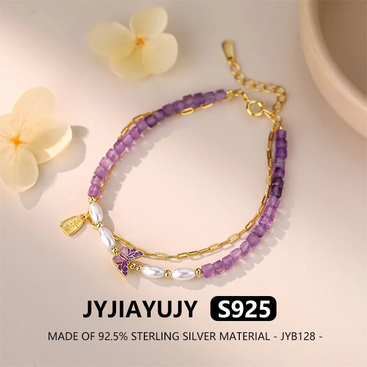 JYJIAYUJY 100% Whole Original Sterling Silver S925 Bracelet Stacked Wind Natural Amethyst Fashion Jewelry Gift Daily JYB128
JYJIAYUJY 100% Whole Original Sterling Silver S925 Bracelet Stacked Wind Natural Amethyst Fashion Jewelry Gift Daily JYB128