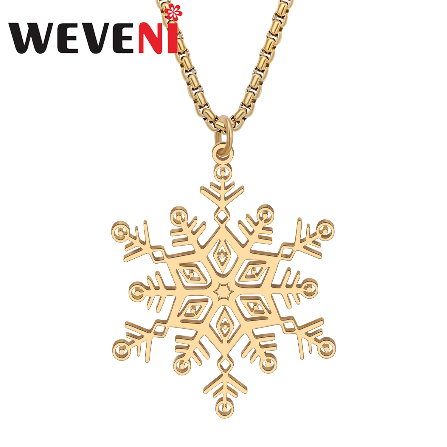 WEVENI Christmas Stainless Steel Snowflake Necklace 18K Gold Silver Plated Pendant Winter Jewelry For Women Girls Kids Party
WEVENI Christmas Stainless Steel Snowflake Necklace 18K Gold Silver Plated Pendant Winter Jewelry For Women Girls Kids Party