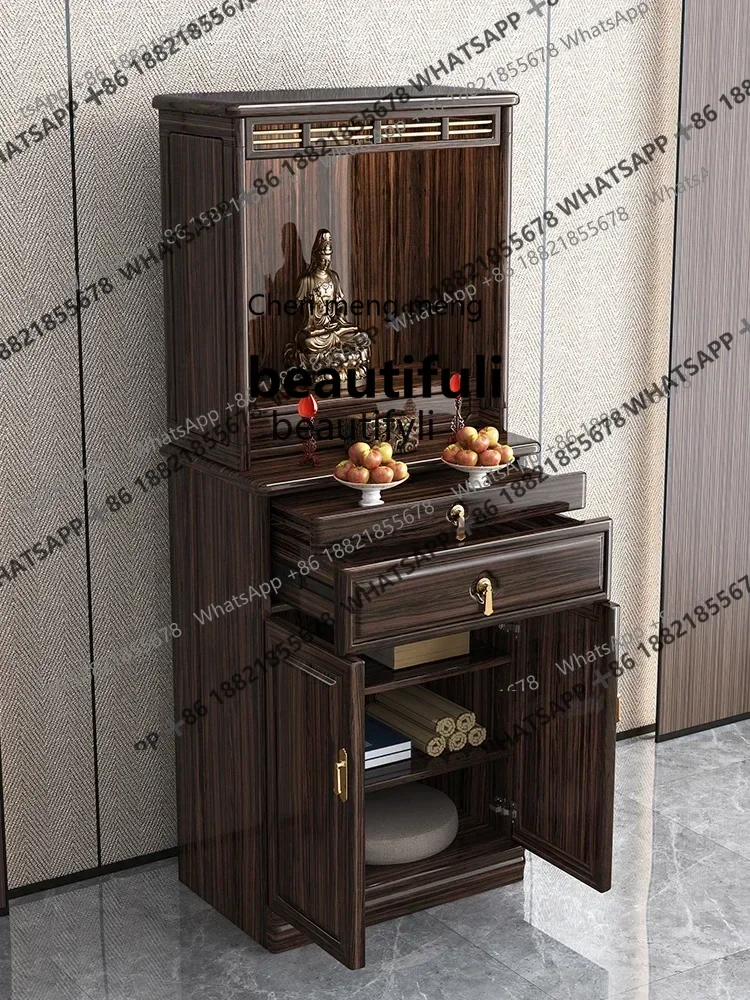 R New Chinese Style Ugyen Wood Solid Wood Buddha Niche with Door Altar Buddha Shrine Household Guanyin Altar God of Wealth Al
R New Chinese Style Ugyen Wood Solid Wood Buddha Niche with Door Altar Buddha Shrine Household Guanyin Altar God of Wealth Al