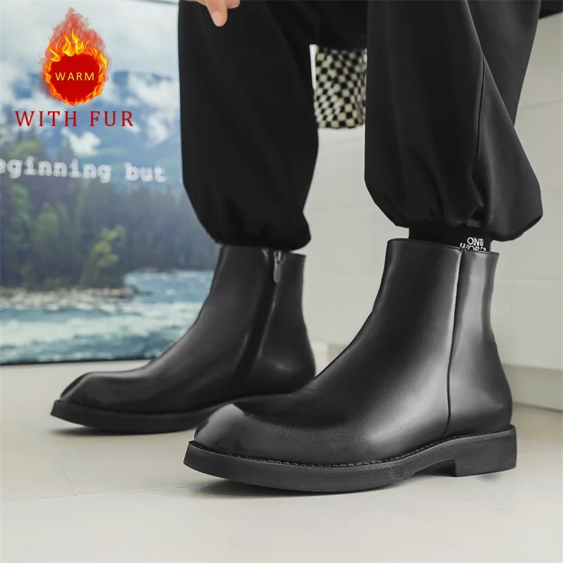Black autumn and winter men's boots Classic and versatile design Fashion Party Daily Business Office Outdoor Warm Leather Shoes
Black autumn and winter men's boots Classic and versatile design Fashion Party Daily Business Office Outdoor Warm Leather Shoes