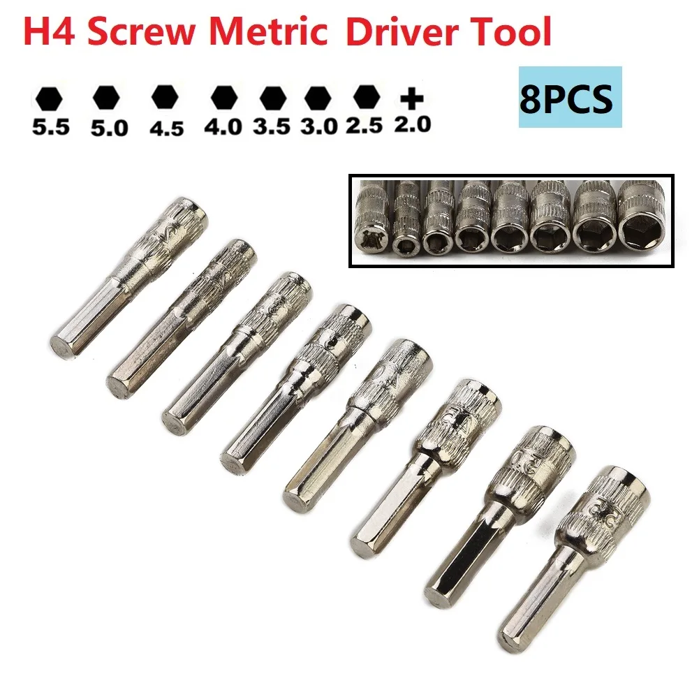 Home Socket Hex Socket Driver Tool H4 8pcs/Set Hex Nut Hex Shank PH2.0/M2.5-5.5mm Silver Tone For Car Repairing
Home Socket Hex Socket Driver Tool H4 8pcs/Set Hex Nut Hex Shank PH2.0/M2.5-5.5mm Silver Tone For Car Repairing