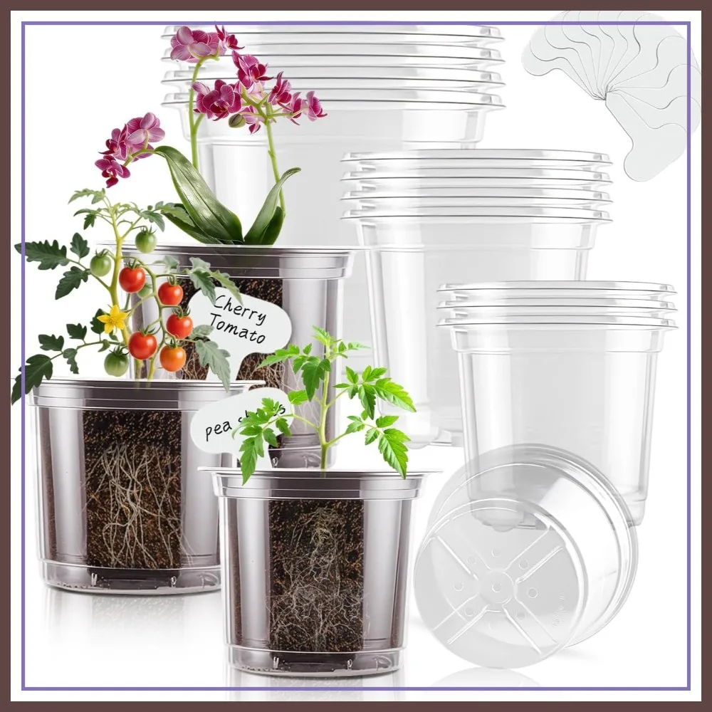 Clear Nursery Pots 5/4/3.5 Inch Plastic Seed Starter Plant Flower Pot with Drainage Holes for Transplanting Succulents Cuttings Seedlings 15 Labels (12Pcs)
Clear Nursery Pots 5/4/3.5 Inch Plastic Seed Starter Plant Flower Pot with Drainage Holes for Transplanting Succulents Cuttings Seedlings 15 Labels (12Pcs)