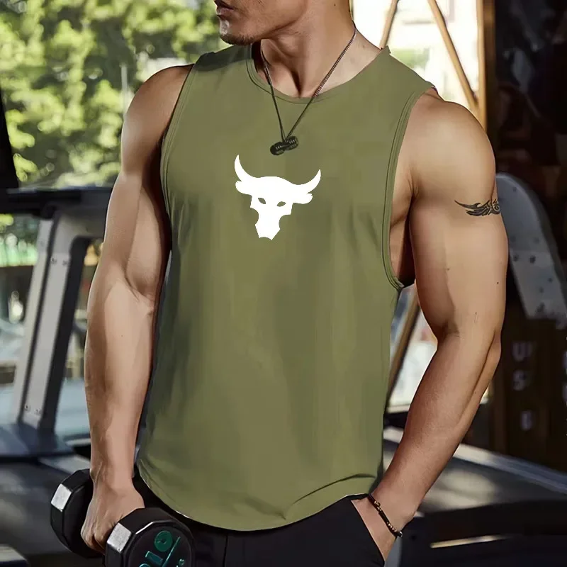 Лето 2022, новинка Muscle Fitness, мужская быстросохнущая майка с принтом головы быка для тренировок по бегу, дышащая футболка без рукавов
Лето 2022, новинка Muscle Fitness, мужская быстросохнущая майка с принтом головы быка для тренировок по бегу, дышащая футболка без рукавов