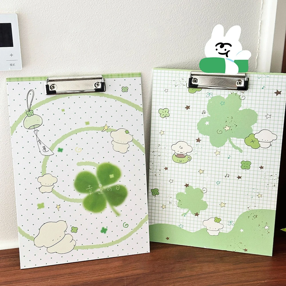 Cartoon multifunctional four leaf clover A4 folder, office material writing pad, student stationery paper clamp
Cartoon multifunctional four leaf clover A4 folder, office material writing pad, student stationery paper clamp