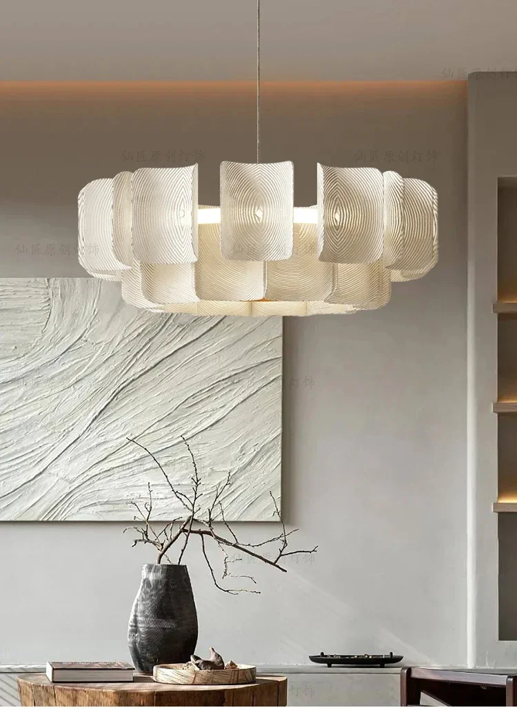 CX520QC Wabi Sabi Led large Chandelier Bedroom Simple White Acrylic lamp Dining Living Room Hotel Lobby Hanging Lamp Fixture
CX520QC Wabi Sabi Led large Chandelier Bedroom Simple White Acrylic lamp Dining Living Room Hotel Lobby Hanging Lamp Fixture