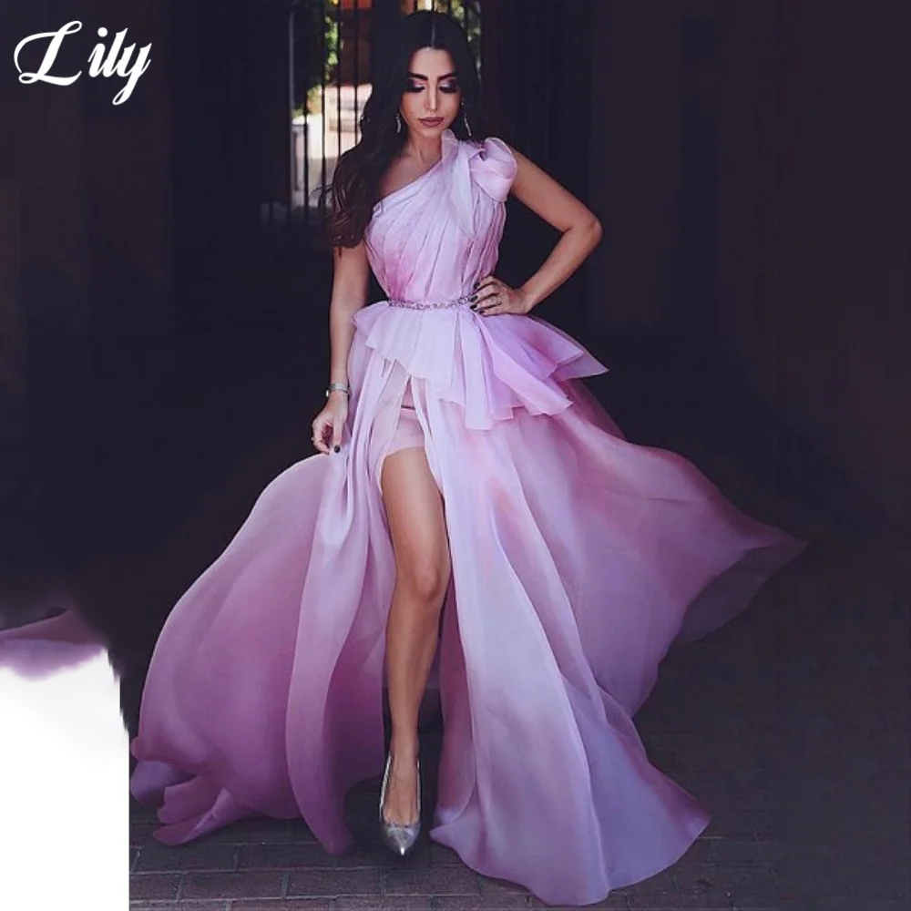 Lily Purple Elegant Formal Gown One Shoulder Backless Prom Dresses High Split Pleating Evening Dresses فساتين السهرة Customized
Lily Purple Elegant Formal Gown One Shoulder Backless Prom Dresses High Split Pleating Evening Dresses فساتين السهرة Customized