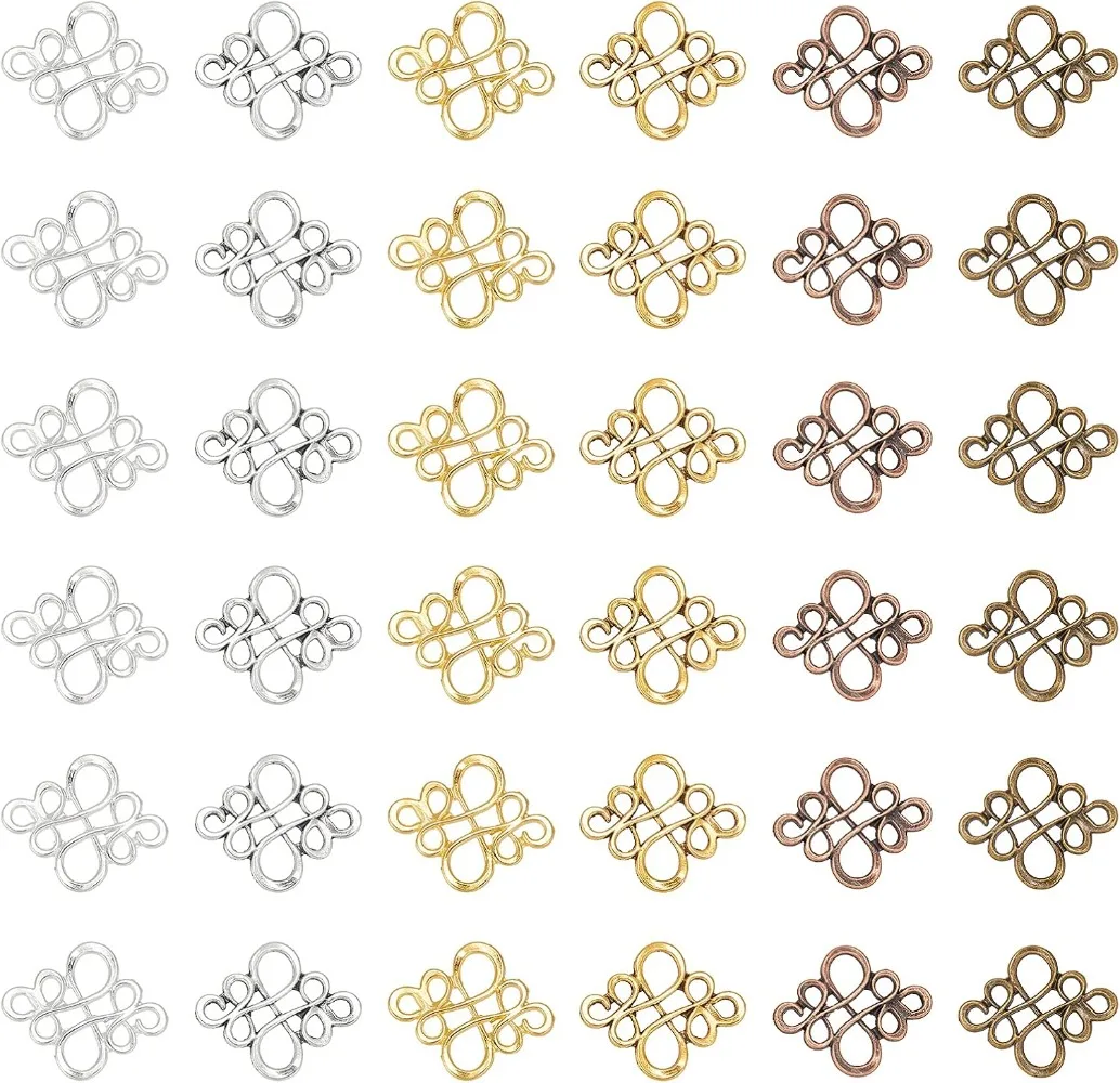 144pcs 4 Colors 2 Sizes Chinese Knot Tibetan Links Connectors Shape Link Connector Charms Jewelry Making Bracelet making kit
144pcs 4 Colors 2 Sizes Chinese Knot Tibetan Links Connectors Shape Link Connector Charms Jewelry Making Bracelet making kit