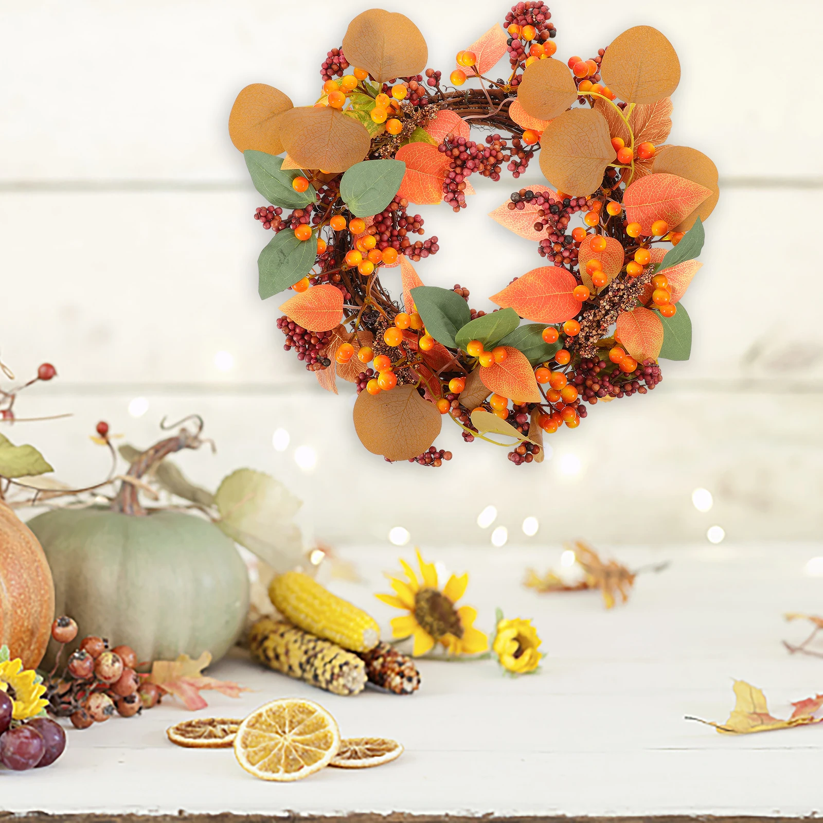 Thanksgiving Wreath 35x35cm Red Berry Decor Fall Harvest Festival Artificial Plastic Home Door Hanging nament
Thanksgiving Wreath 35x35cm Red Berry Decor Fall Harvest Festival Artificial Plastic Home Door Hanging nament