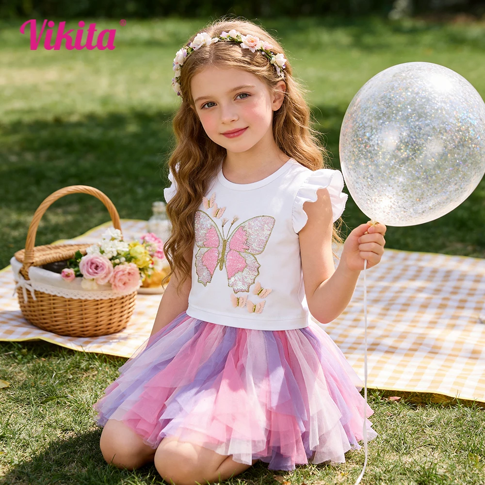 VIKITA Princess Dresses for Girls Children Butterfly Sequins Vestidos Kids Tutu Dresses Toddlers Summer Sleeveless Dress
VIKITA Princess Dresses for Girls Children Butterfly Sequins Vestidos Kids Tutu Dresses Toddlers Summer Sleeveless Dress