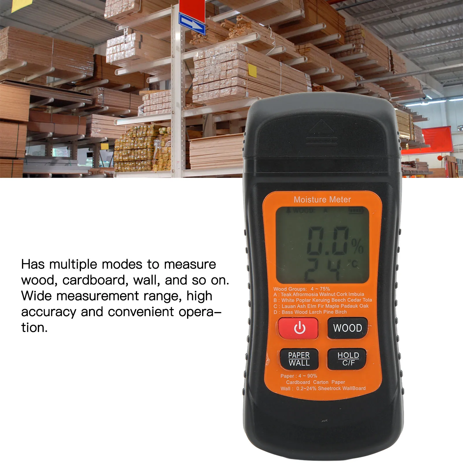 Paper Moisture Meter Wood Moisture Meter Temperature Detector Tester Digital Display Tool for Paper Wall
Paper Moisture Meter Wood Moisture Meter Temperature Detector Tester Digital Display Tool for Paper Wall