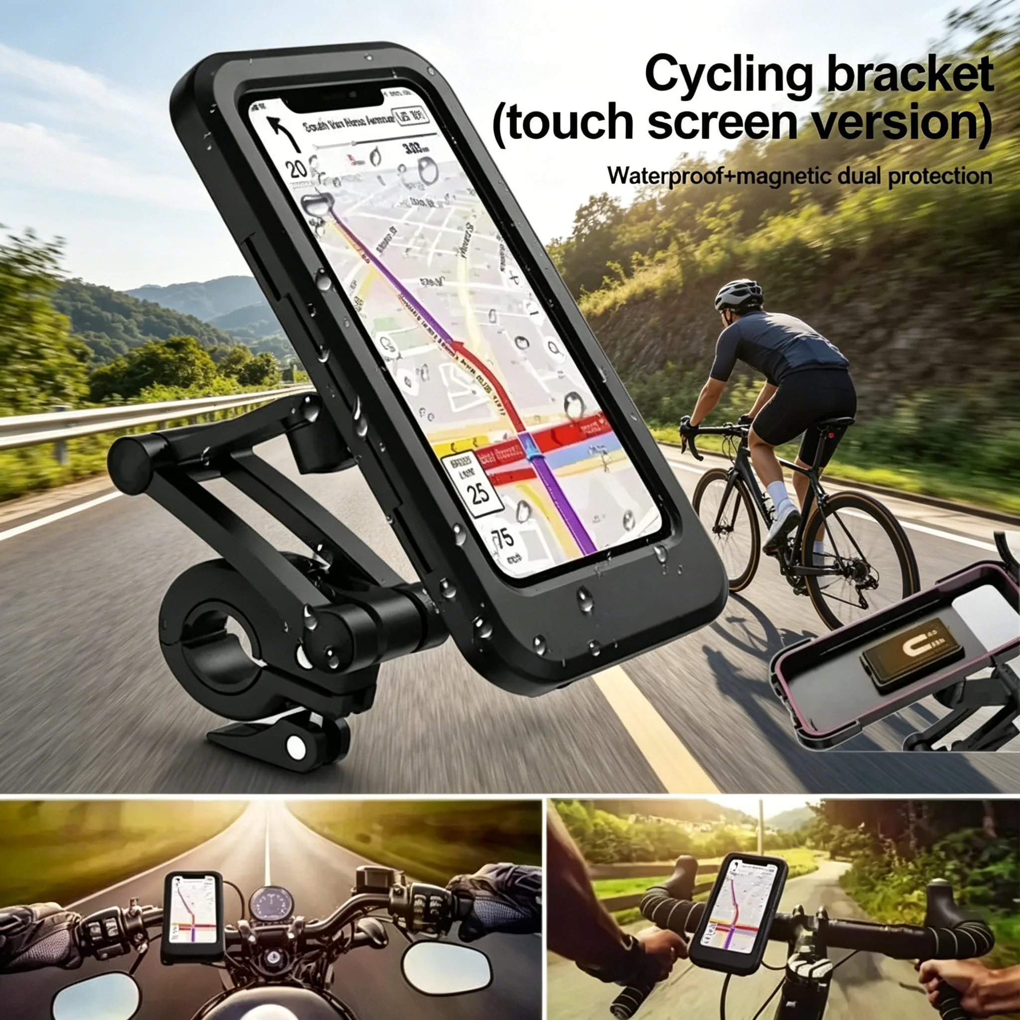 360° Swivel Adjustable Motorcycle Phone Holder Universal Anti-shaking Bike Bicycle GPS Mount Stand Waterproof CellPhone Support
360° Swivel Adjustable Motorcycle Phone Holder Universal Anti-shaking Bike Bicycle GPS Mount Stand Waterproof CellPhone Support