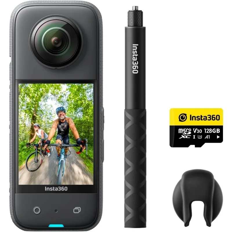 128 ГБ Vlog Kit - 360 экшн-камера с 5,7 K 360 активным HDR видео, 4K Однообъективная камера, водонепроницаемая, стабилизатор FlowState
128 ГБ Vlog Kit - 360 экшн-камера с 5,7 K 360 активным HDR видео, 4K Однообъективная камера, водонепроницаемая, стабилизатор FlowState