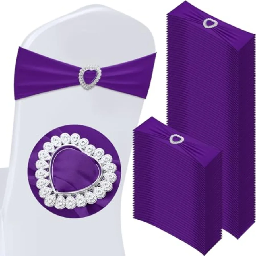 100 Pcs Spandex Chair Sashes with Heart Shaped Buckle Slider Stretch Chair Cover Band Universal Elastic Ties for Wedding Banque
100 Pcs Spandex Chair Sashes with Heart Shaped Buckle Slider Stretch Chair Cover Band Universal Elastic Ties for Wedding Banque