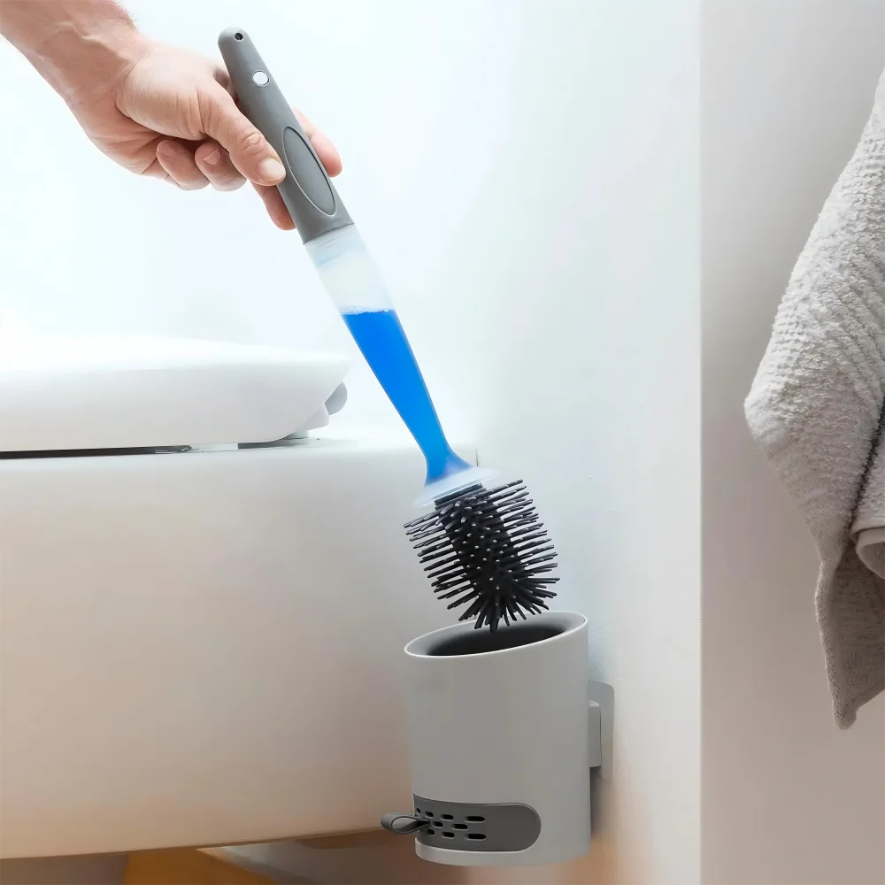 Toilet Bowl Cleaning Brush Set Detergent Refillable Wall-Mounted Long Handle Refillable Silicone TPR Brush Bathroom Accessories
Toilet Bowl Cleaning Brush Set Detergent Refillable Wall-Mounted Long Handle Refillable Silicone TPR Brush Bathroom Accessories