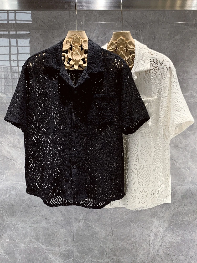 Tagkita Men's Summer Hollow out Lace Short Sleeve Shirt Thin Retro Simple Durable Breathable Collar Button down Casual S...
Tagkita Men's Summer Hollow out Lace Short Sleeve Shirt Thin Retro Simple Durable Breathable Collar Button down Casual S...