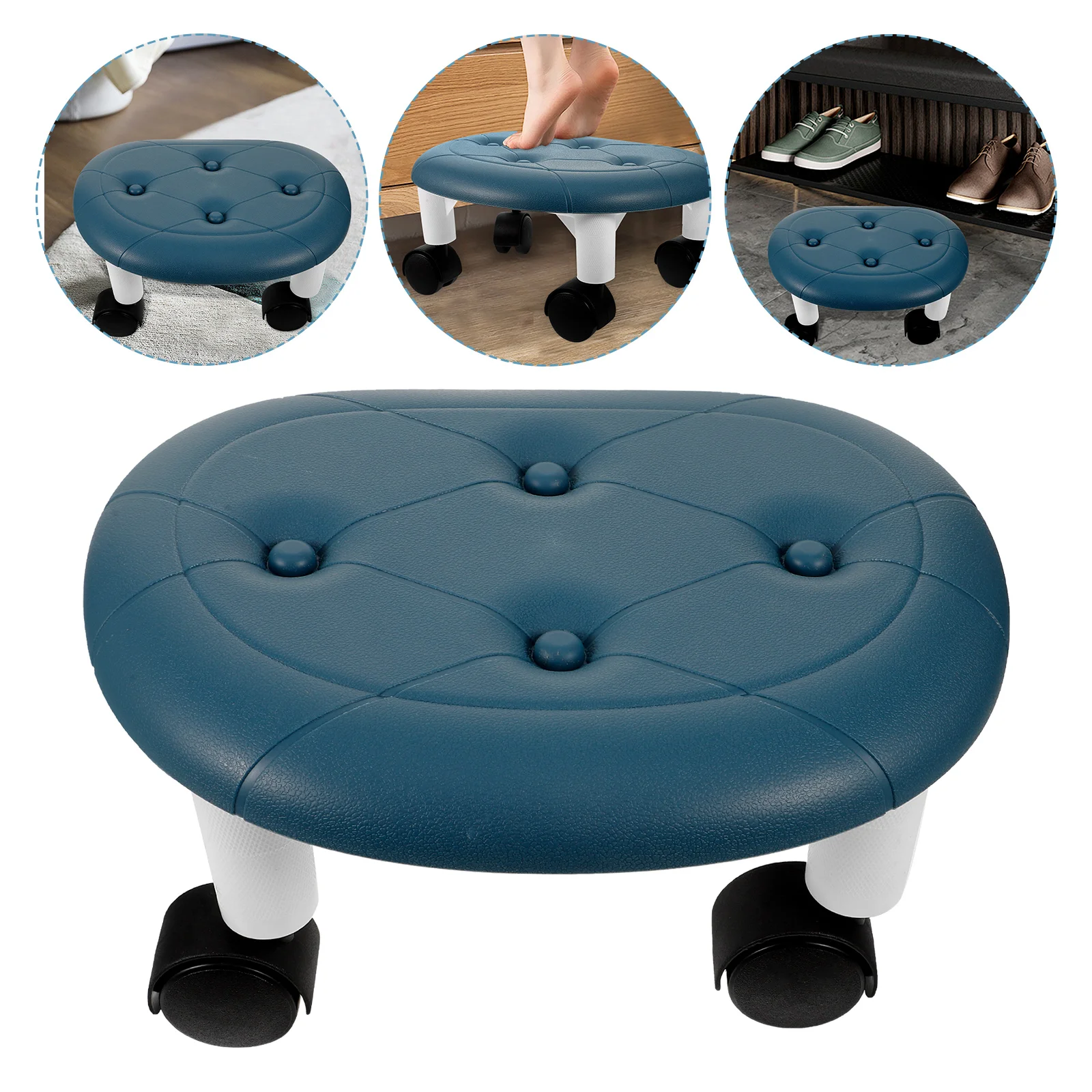 Small Stool with Wheels Office Foot Rest Rolling Step Stools for Adults Low Fold under Desk
Small Stool with Wheels Office Foot Rest Rolling Step Stools for Adults Low Fold under Desk