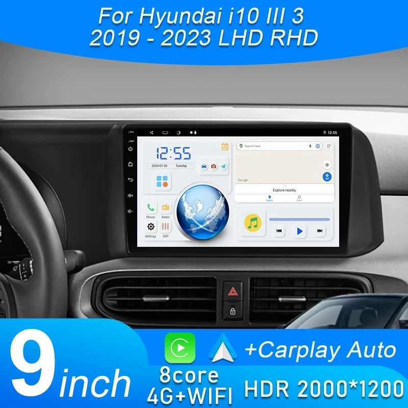 Android For Hyundai i10 III 3 2019 - 2023 LHD RHD Car Radio Carplay GPS Navigation Multimedia Video Player WIFI Head Unit QLED
Android For Hyundai i10 III 3 2019 - 2023 LHD RHD Car Radio Carplay GPS Navigation Multimedia Video Player WIFI Head Unit QLED