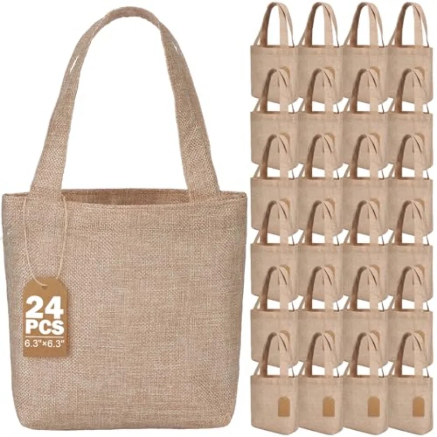 Pcs Mini Burlap Tote Bags with Handles Reusable Burlap Gift Bags with Tags Small Wedding Welcome Bridesmaids Jute Bag Bulk for
Pcs Mini Burlap Tote Bags with Handles Reusable Burlap Gift Bags with Tags Small Wedding Welcome Bridesmaids Jute Bag Bulk for