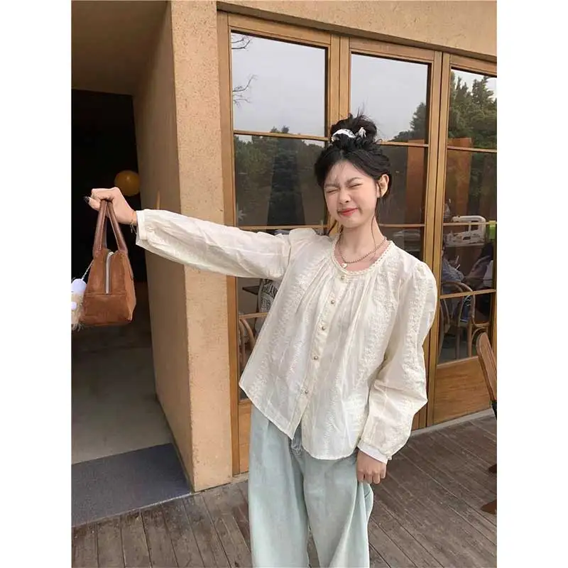 Женская одежда: модные весенне-осенние рубашки с пуговицами, однотонные, с круглым вырезом, универсальные, визуально стройнящие, кардиганы
Женская одежда: модные весенне-осенние рубашки с пуговицами, однотонные, с круглым вырезом, универсальные, визуально стройнящие, кардиганы