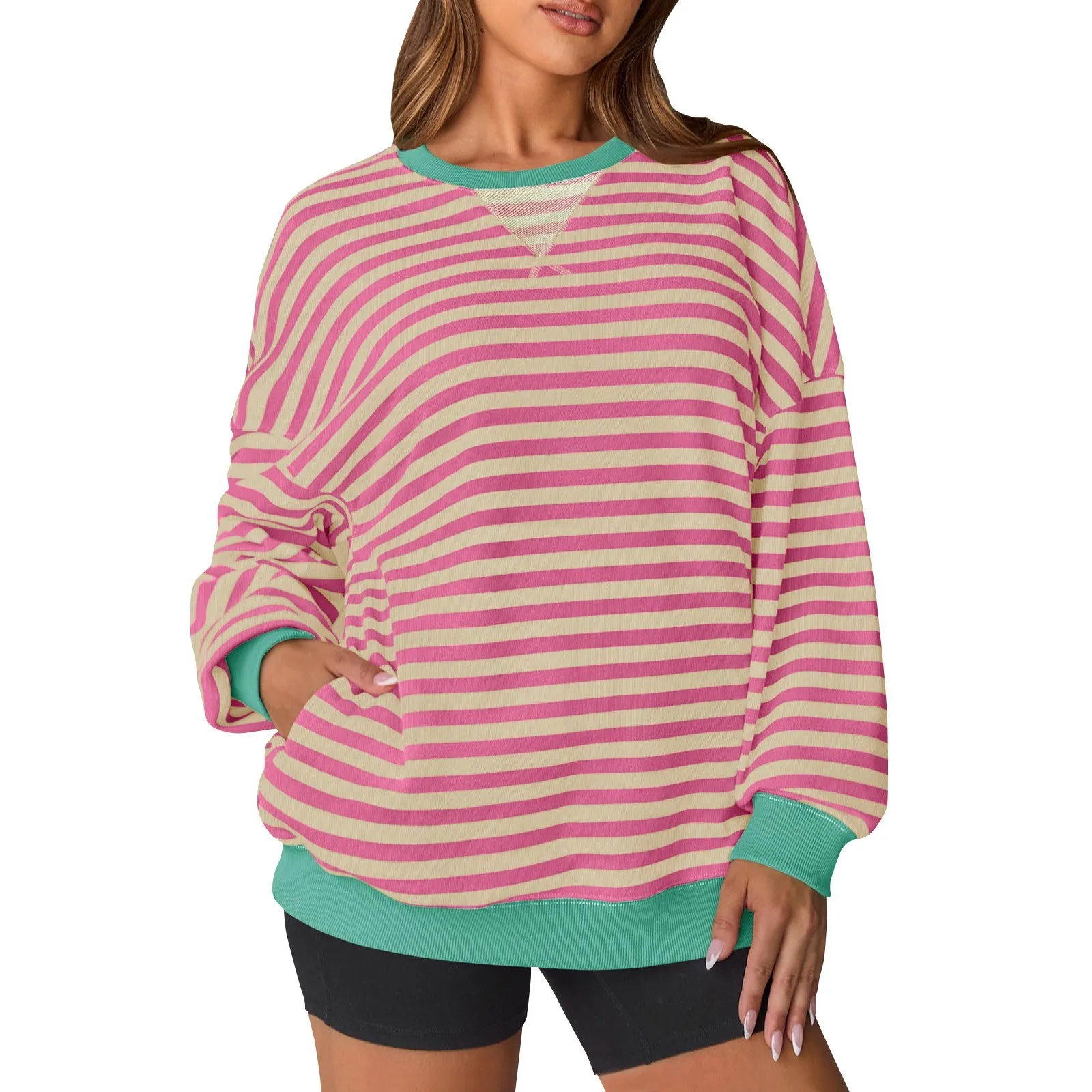 Spring Summer Striped Sweatshirt Women Long Sleeve O-neck Casual Oversized Streetwear Harajuku Tops Y2k Clothes
Spring Summer Striped Sweatshirt Women Long Sleeve O-neck Casual Oversized Streetwear Harajuku Tops Y2k Clothes