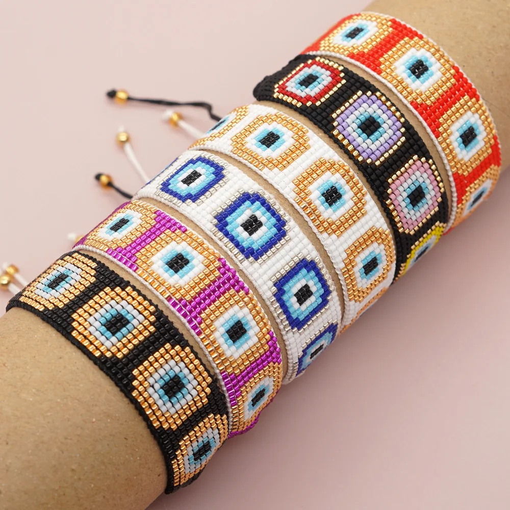 Rice bead bracelet Creativity Devil's Eye Bohemia Adjustable Pattern Square Hand-woven Female Fashion Simple Beaded bracelet
Rice bead bracelet Creativity Devil's Eye Bohemia Adjustable Pattern Square Hand-woven Female Fashion Simple Beaded bracelet